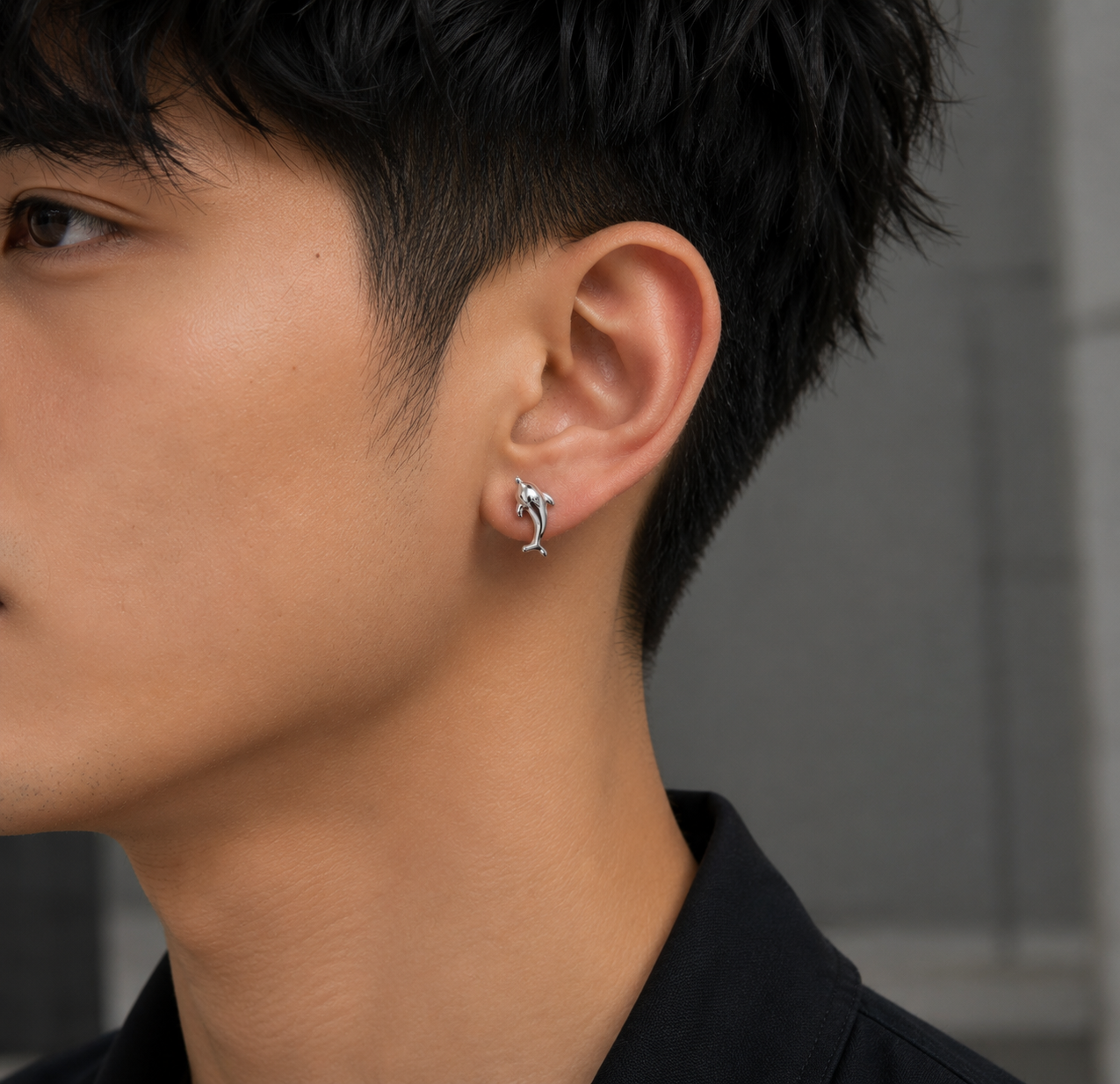 Silver Dolphin Hoop Earrings 🐬