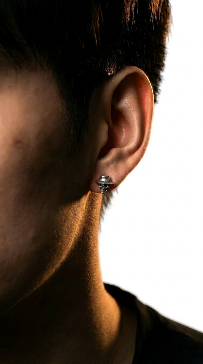 Silver Skull Stud Earrings