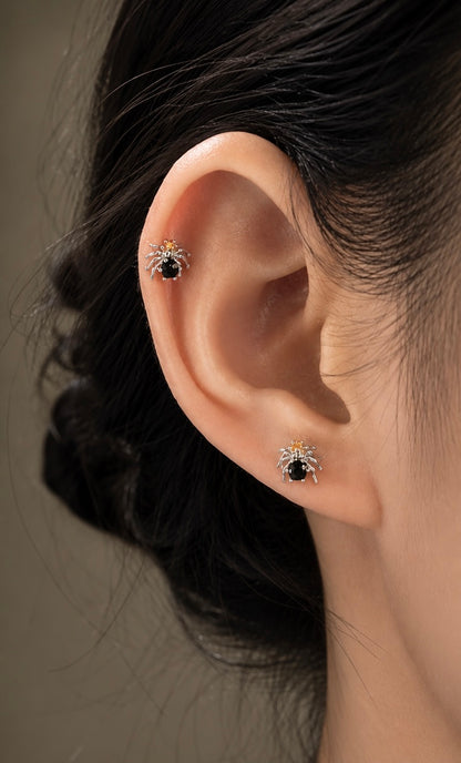 Silver Spider Stud Earrings 🕷️