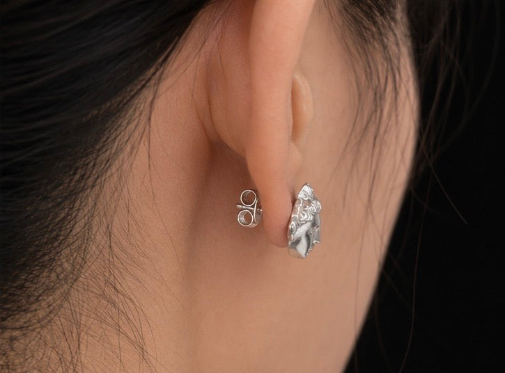 Silver Medusa Stud Earrings