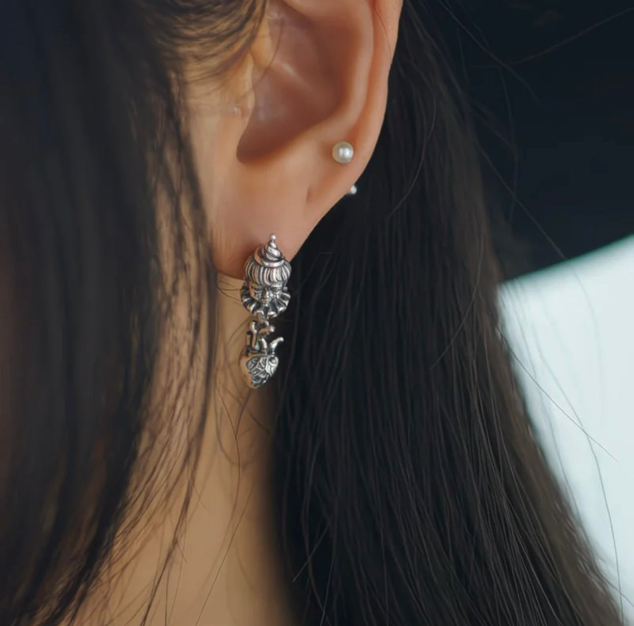 Silver Vintage Drop Earrings