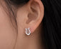 Silver Lyre Stud Earrings