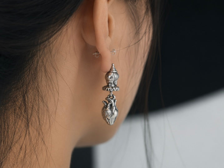 Silver Vintage Drop Earrings