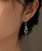 Silver Snake Drop Earrings