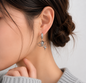 Silver Saturn Planet Drop Earrings