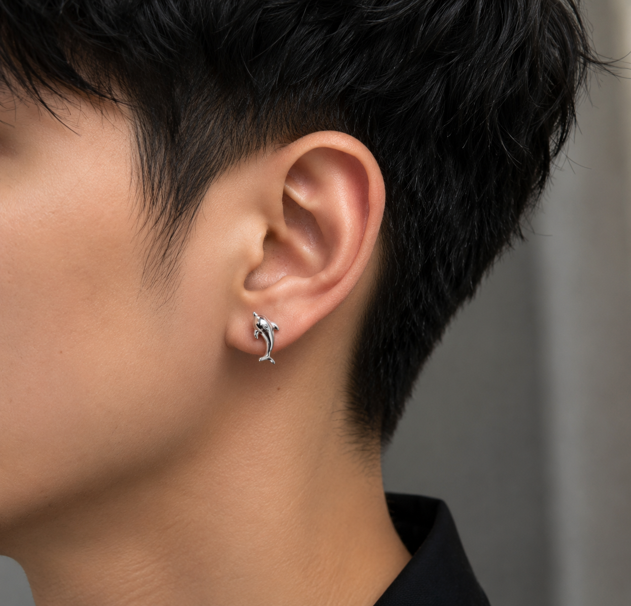 Silver Dolphin Hoop Earrings 🐬
