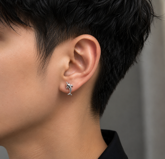 Silver Dolphin Hoop Earrings 🐬